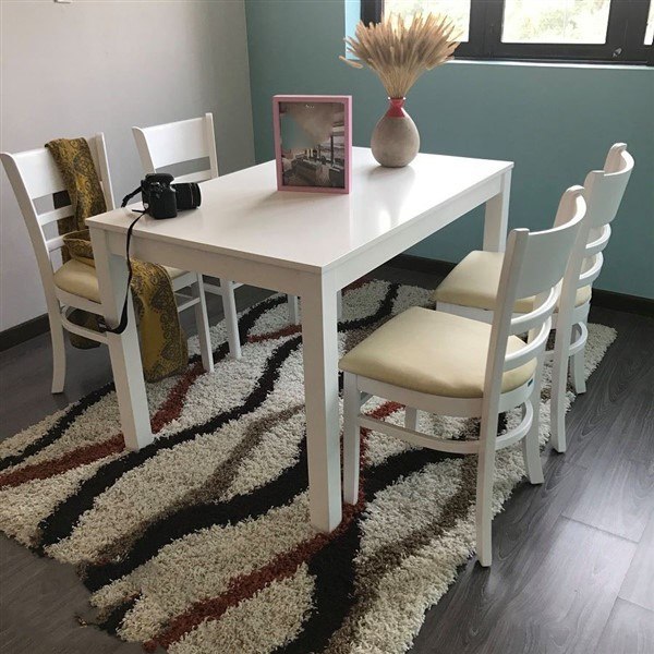Bàn Ăn 4 Ghế Cabin Màu Trắng – BADK17