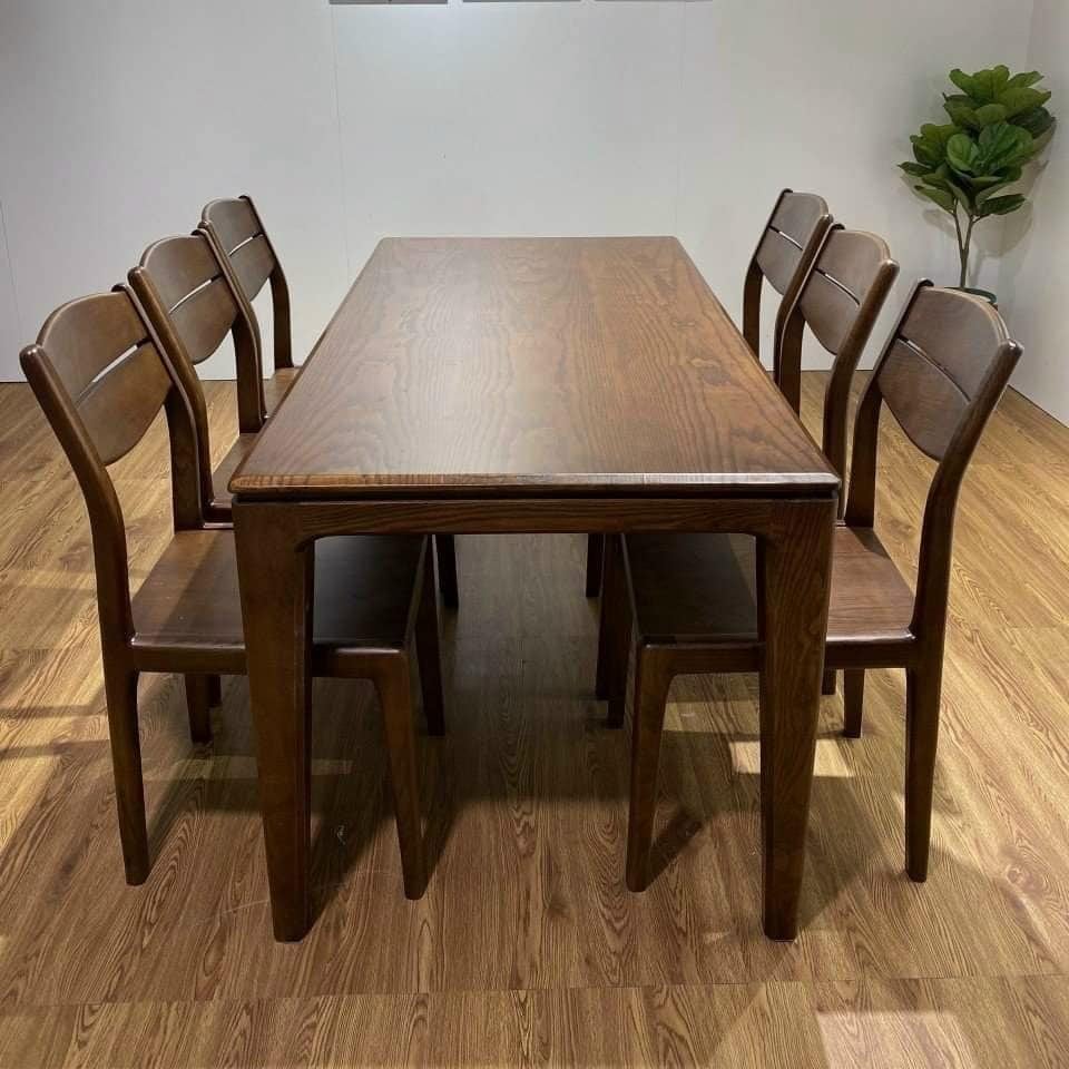 Bộ bàn ăn 6 ghế gỗ sồi - BADK39