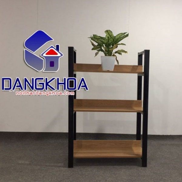 Kệ Trang Trí Gỗ Kết Hợp Sắt Dạng 3 Tầng - KTTDK09