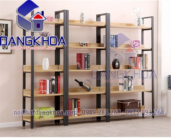 Kệ Trang Trí Gỗ Kết Hợp Sắt Dạng 5 Tầng - KTTDK10